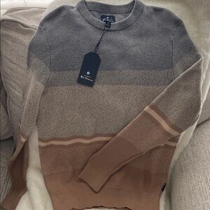 Ben Sherman Gray and Brown Men's Sweater - NWT MSRP $109